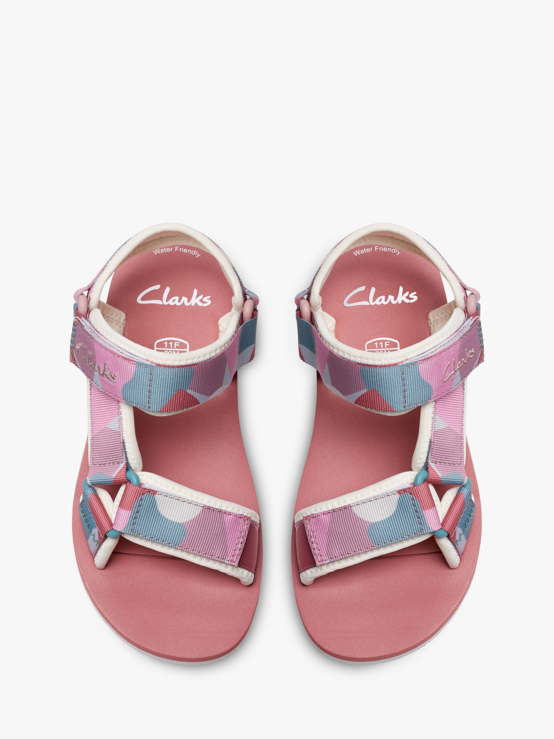 Clarks Kids' Peak Web Water Resistant Sandals, Pink/Multi, 12.5F Jnr