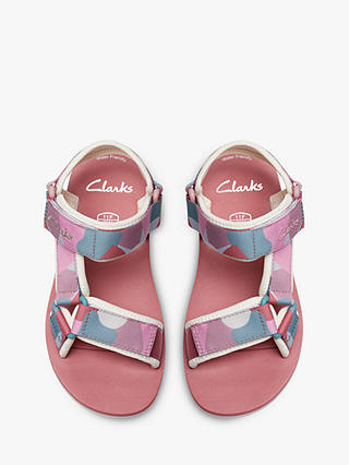 Clarks Kids' Peak Web Water Resistant Sandals, Pink Multi