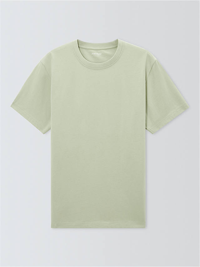 John Lewis ANYDAY Short Sleeve Plain T-Shirt, Celadon Green