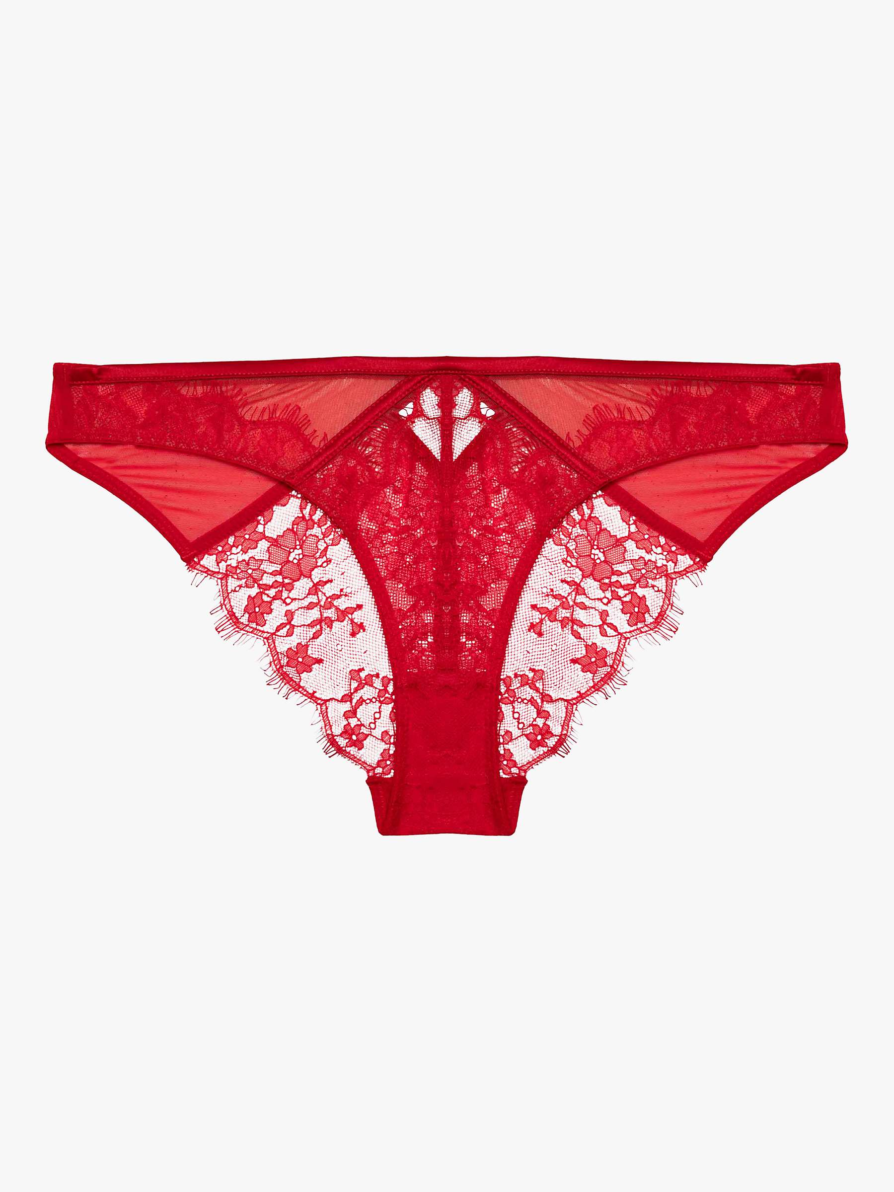 Buy Wolf & Whistle Natalia Eyelash Lace Knickers, Red Online at johnlewis.com