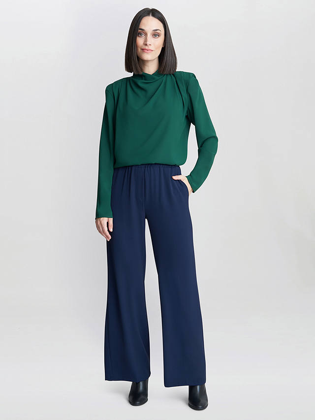 Gina Bacconi  Annika Crepe Pull On Trousers, Navy
