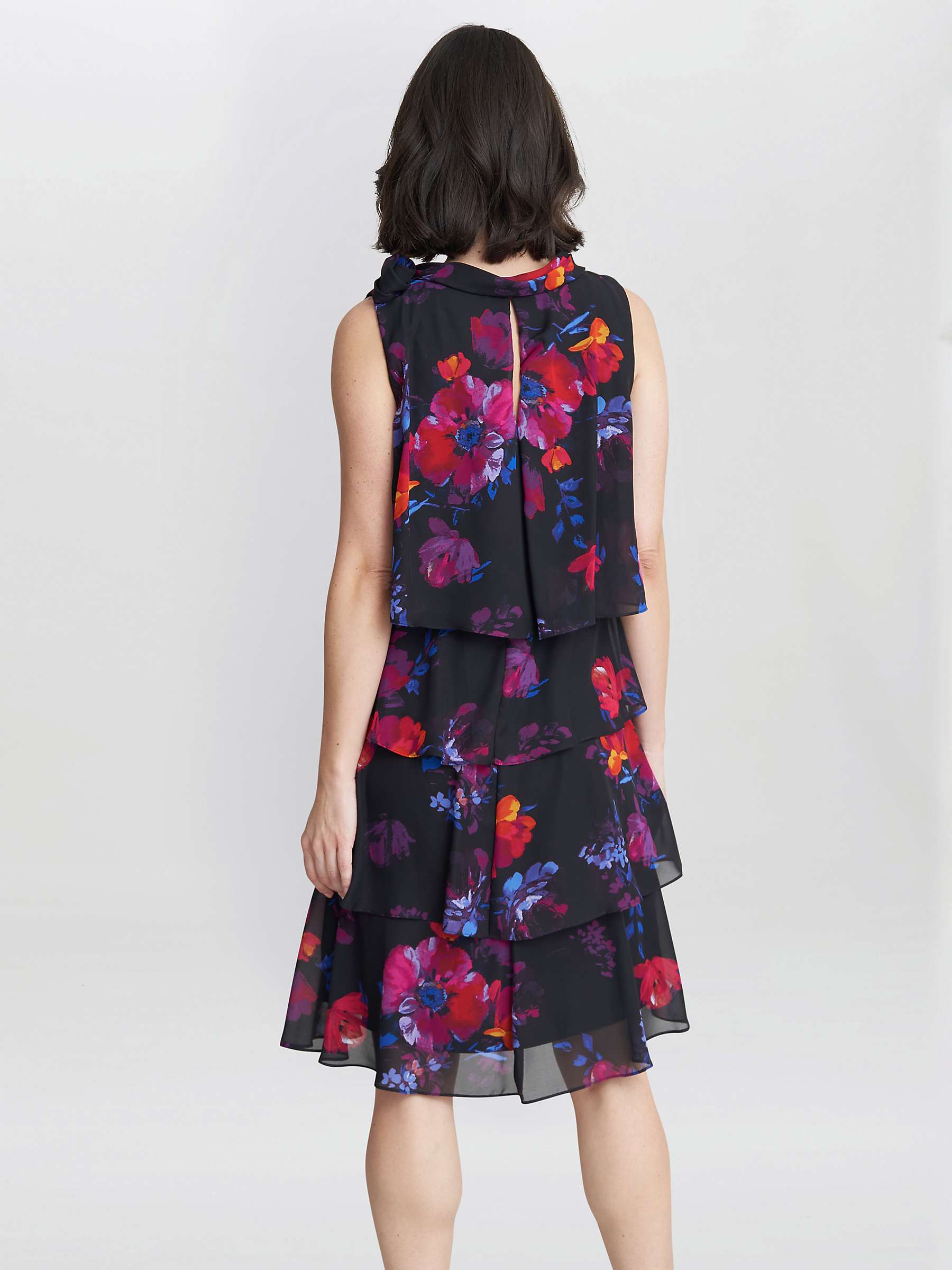 Buy Gina Bacconi Neesha Printed Tiered Dress, Black/Multi Online at johnlewis.com