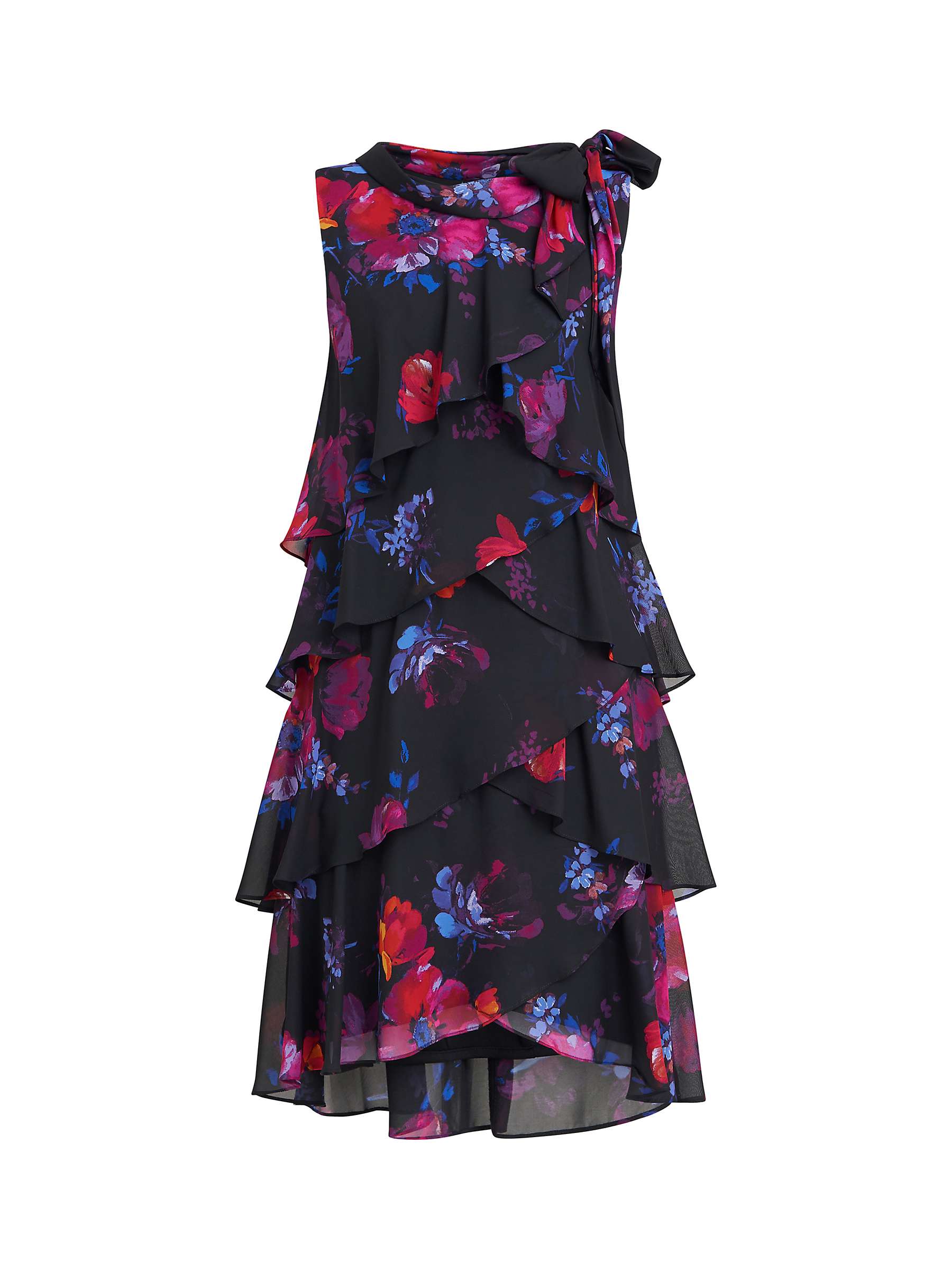 Buy Gina Bacconi Neesha Printed Tiered Dress, Black/Multi Online at johnlewis.com