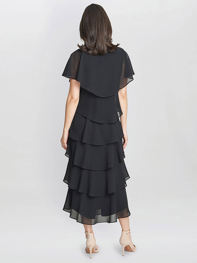Gina Bacconi Rebecca Tiered Midi Dress, Black