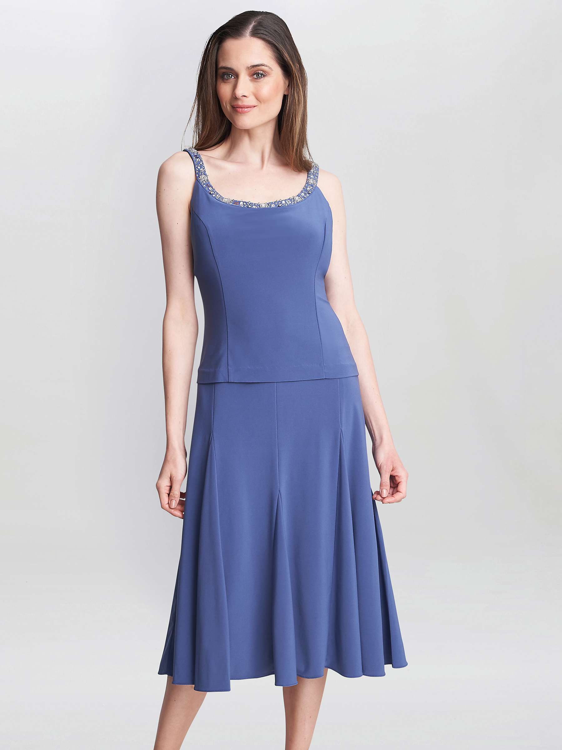 Buy Gina Bacconi Delores Jersey A-Line Jacket Midi Dress, Wedgewood Online at johnlewis.com