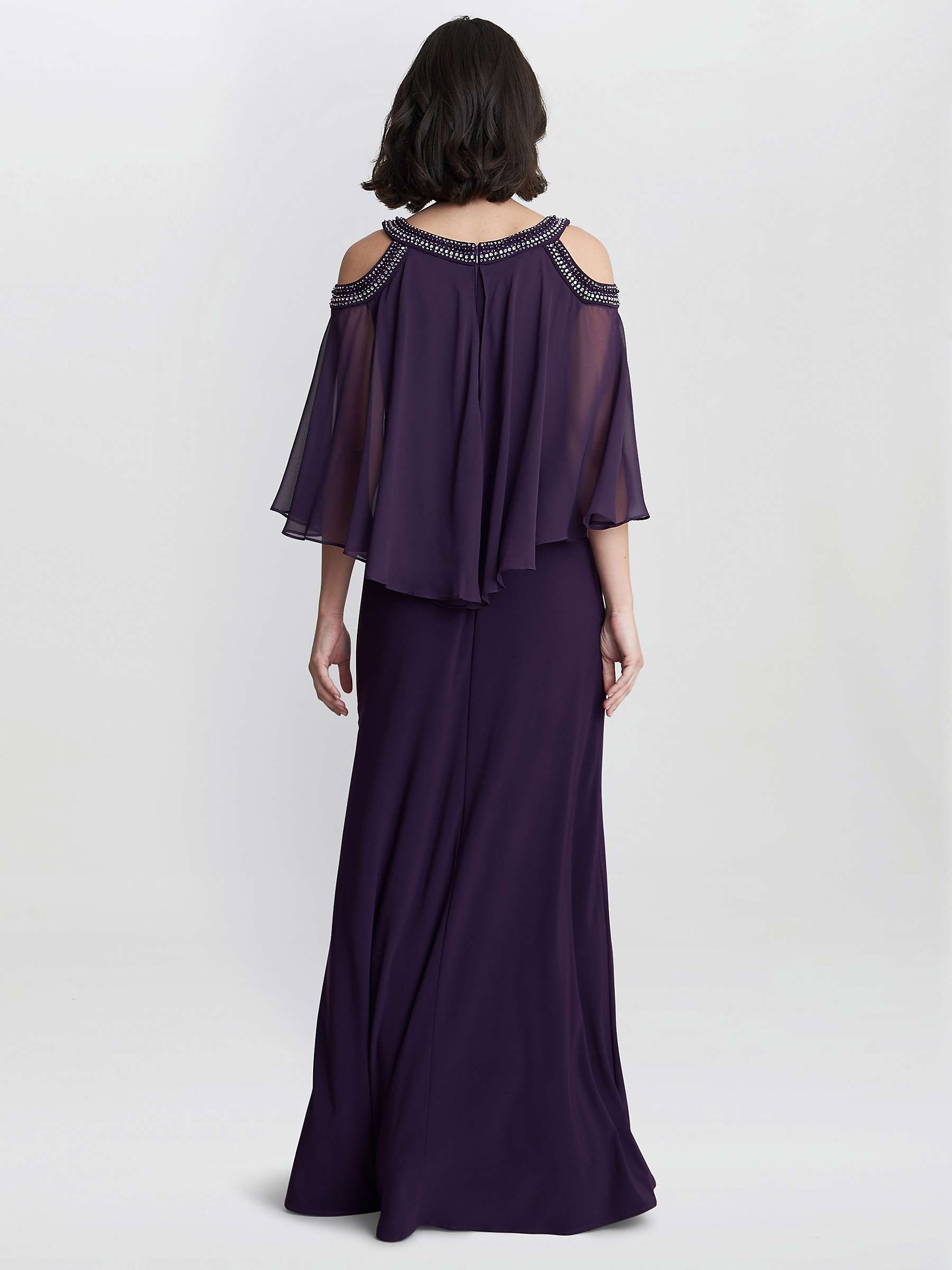 Buy Gina Bacconi Audrey Cold Shoulder Popover Dress, Eggplant Online at johnlewis.com