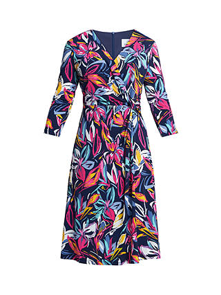 Gina Bacconi Carmel Jersey Wrap Dress, Navy/Blue/Pink