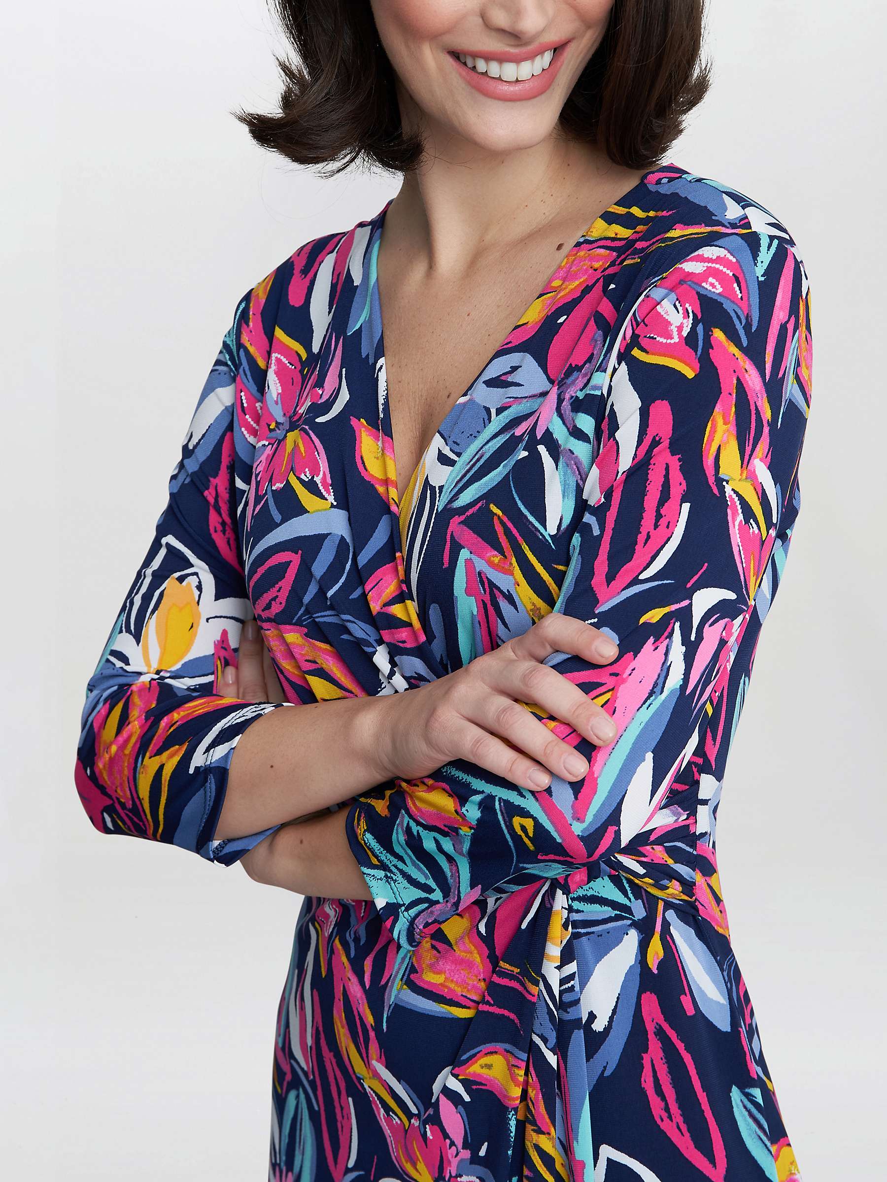Buy Gina Bacconi Carmel Jersey Wrap Dress, Navy/Blue/Pink Online at johnlewis.com