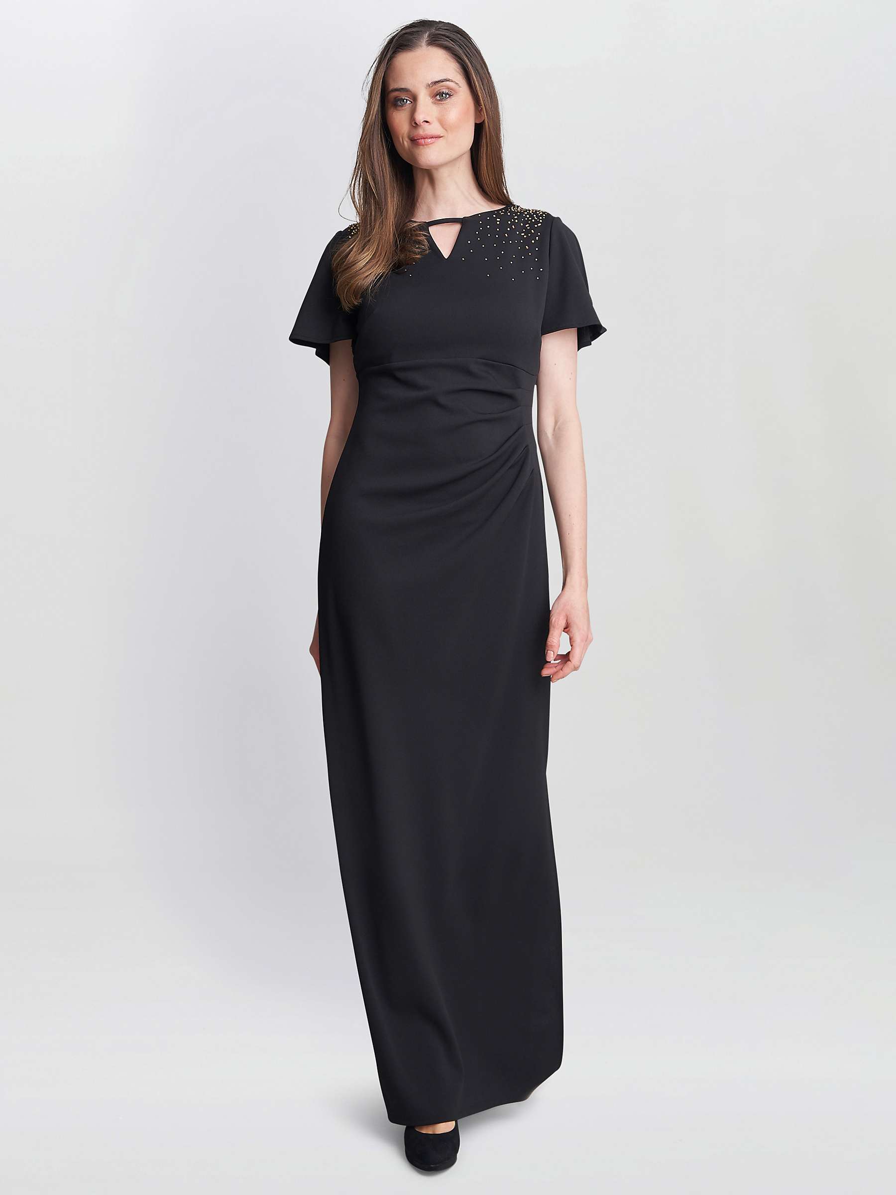 Buy Gina Bacconi Betsy Keyhole Neck Maxi Dress, Black Online at johnlewis.com