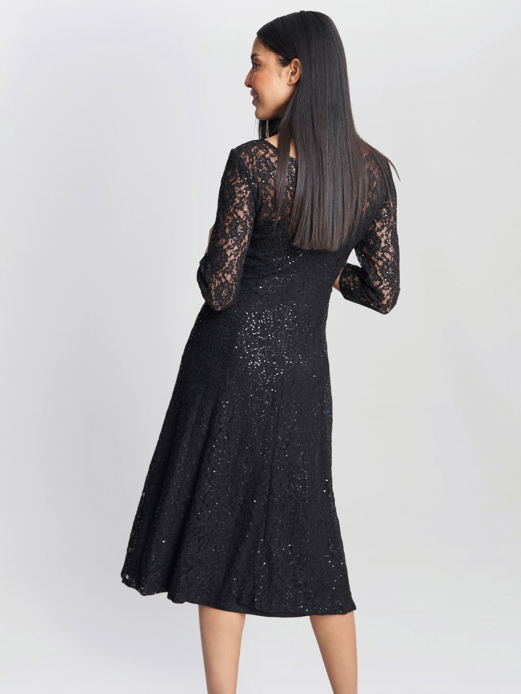 Buy Gina Bacconi Elianna Sequin Cocktail Dress, Black Online at johnlewis.com