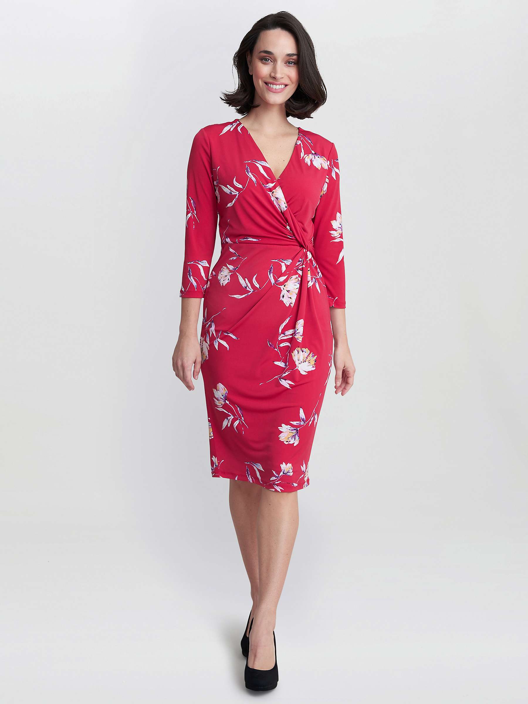 Buy Gina Bacconi Darcy Jersey Wrap Dress, Dark Red Online at johnlewis.com
