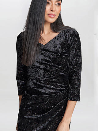 Gina Bacconi Whitney Velvet Sparkle Maxi Dress, Black