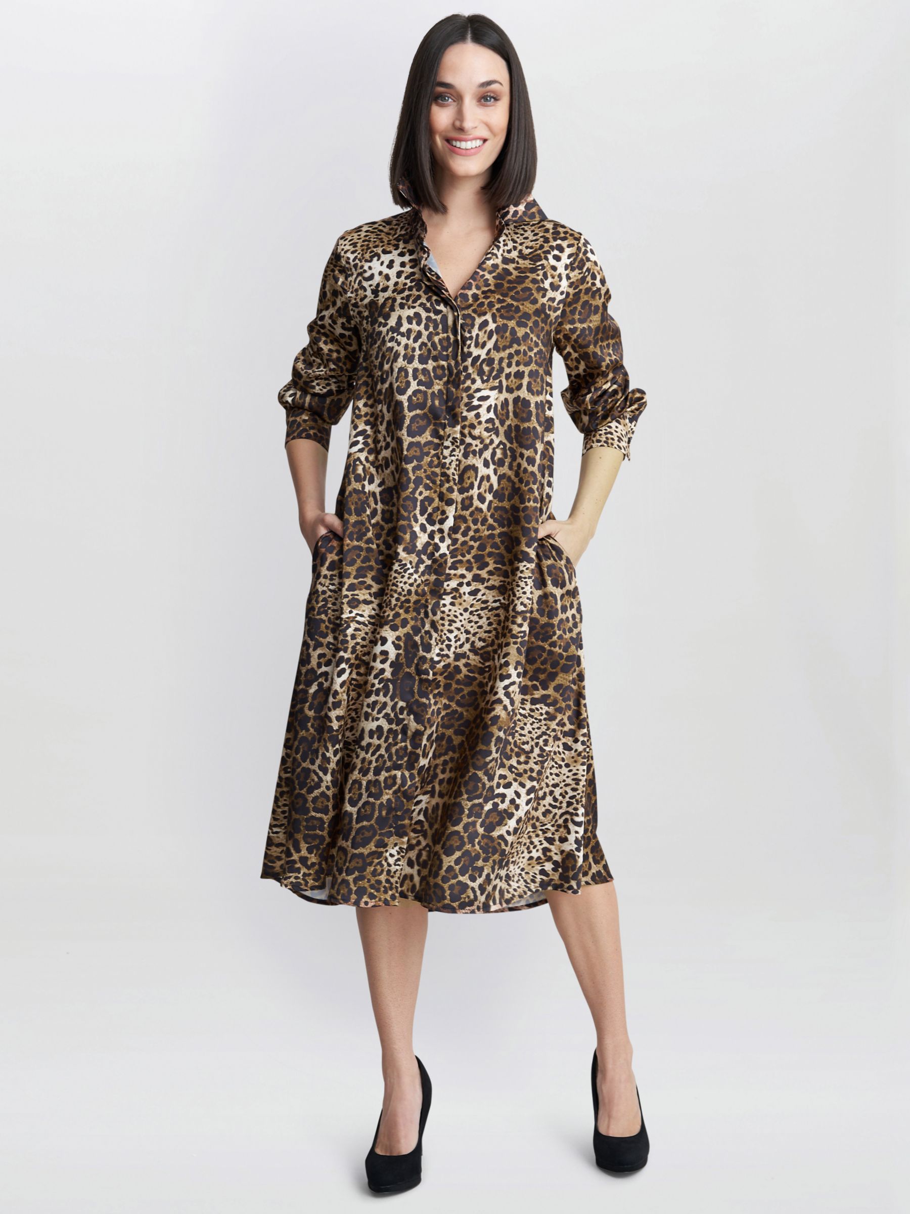 Buy Gina Bacconi Izabel Swing Shirt Dress, Black/Multi Online at johnlewis.com