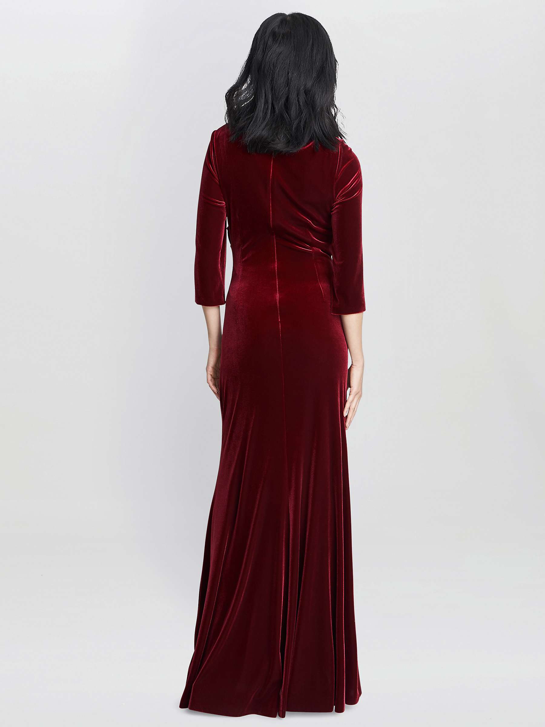Buy Gina Bacconi Sophie Velvet Maxi Dress, Wine Online at johnlewis.com