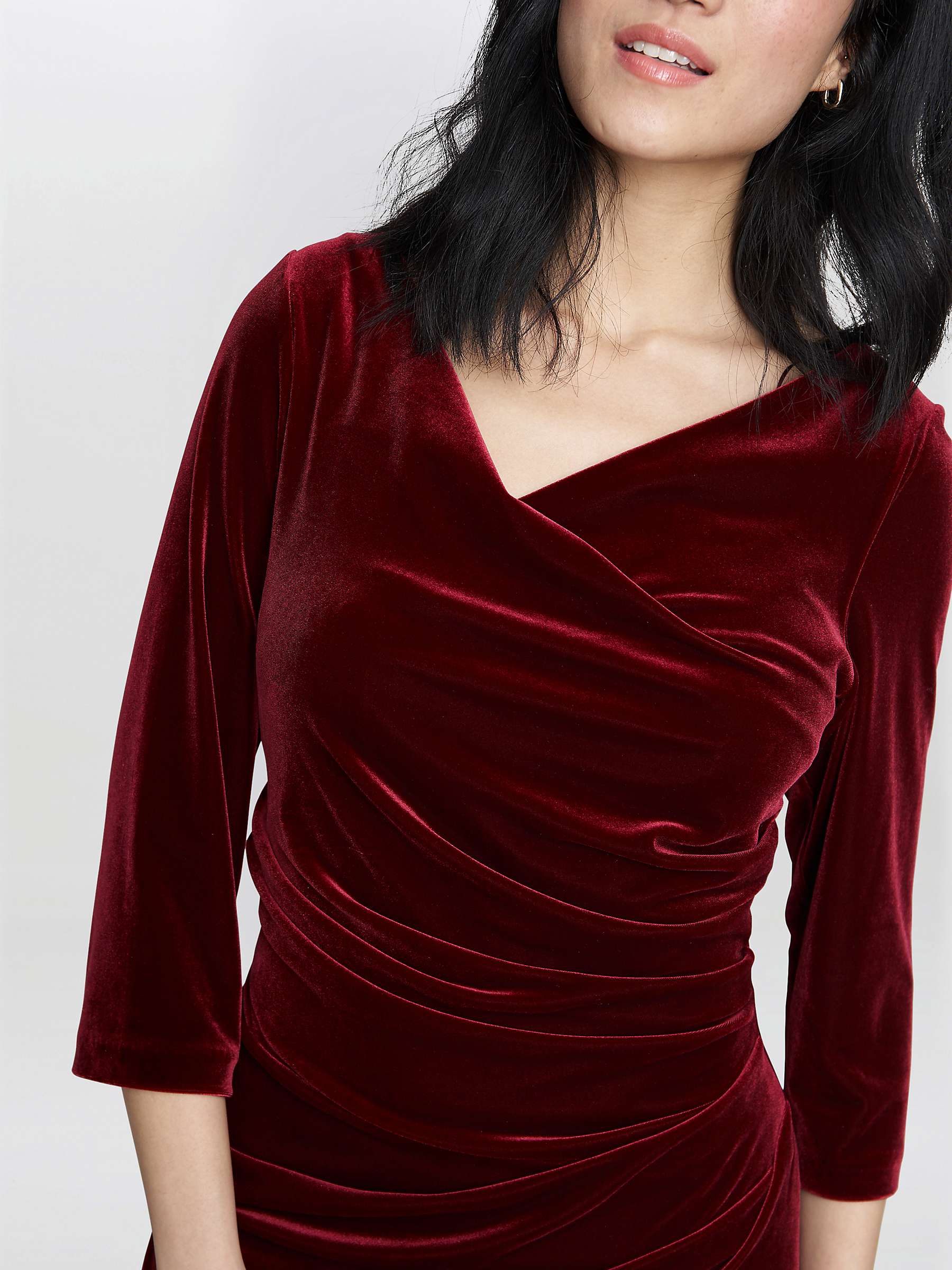 Buy Gina Bacconi Sophie Velvet Maxi Dress, Wine Online at johnlewis.com