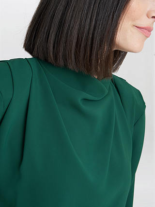 Gina Bacconi Eleonora High Neck Shoulder Detail Top, Green
