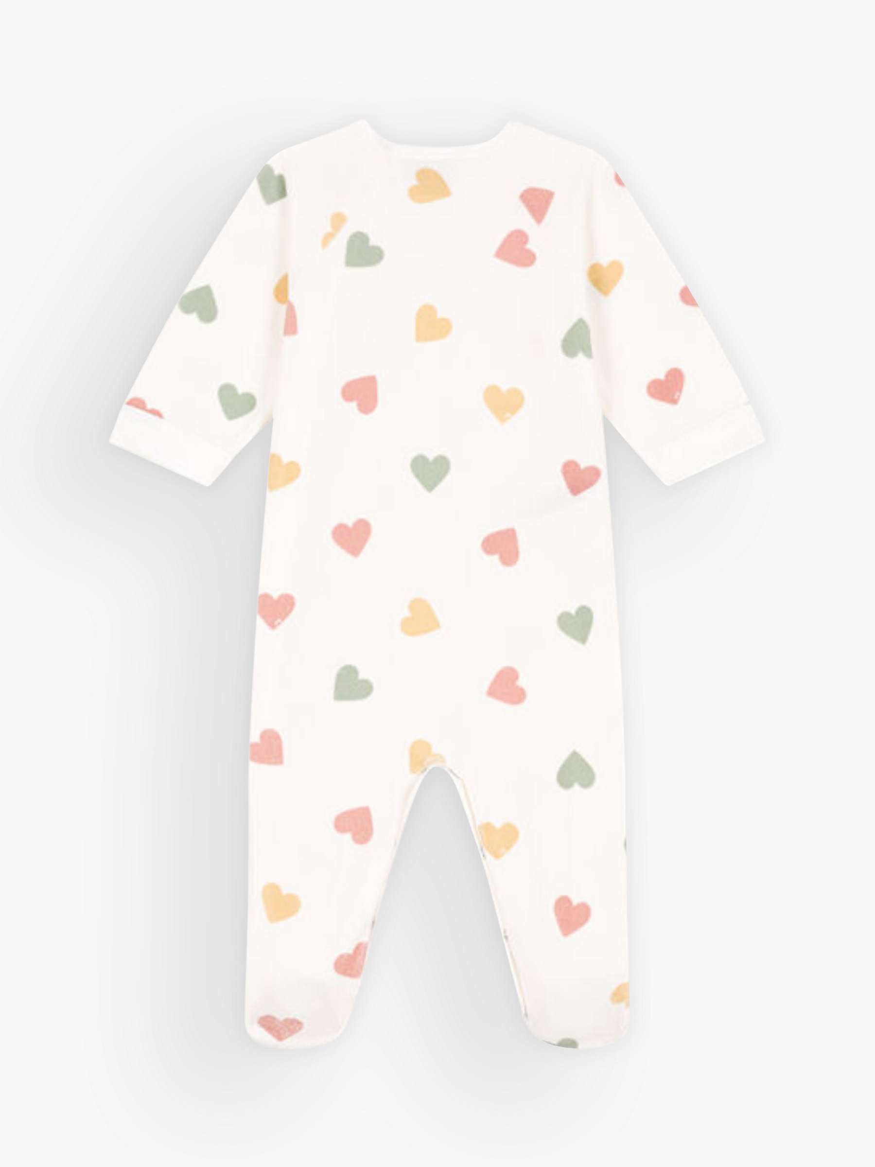 Buy Petit Bateau Baby Heart Velour Sleepsuit, Marshmallow/Multi Online at johnlewis.com