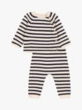 Petit Bateau Baby Knit Sailor Striped Set, White/Black