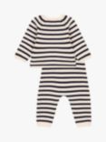 Petit Bateau Baby Knit Sailor Striped Set, White/Black