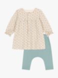 Petit Bateau Baby Tube Knit Dress & Leggings Set, Avalanche/Multi