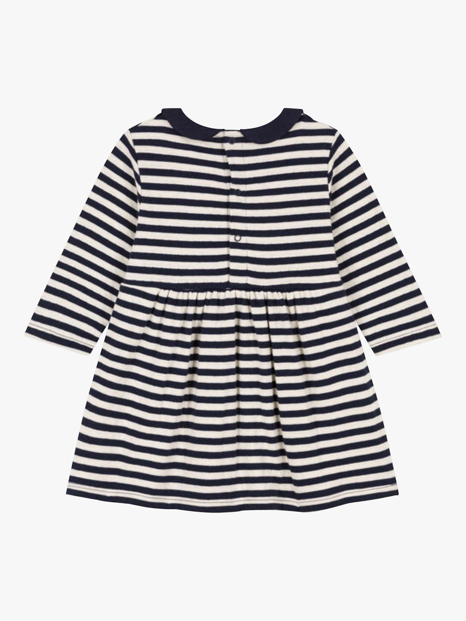 Buy Petit Bateau Baby Stripe Knit Dress, Smoking/Avalanche Online at johnlewis.com