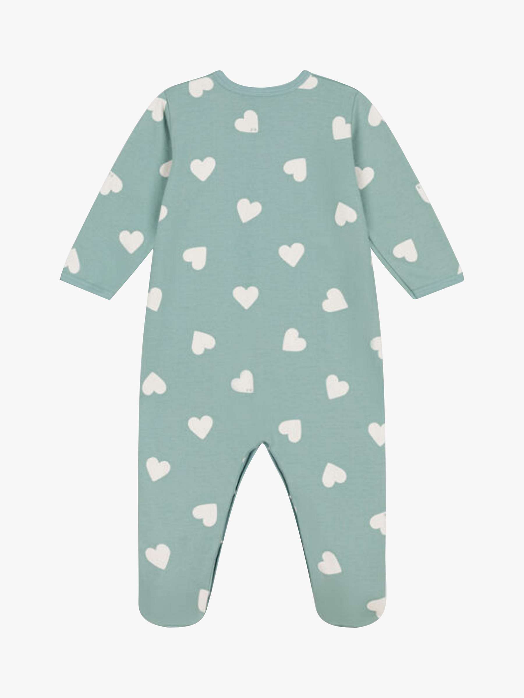 Buy Petit Bateau Baby Heart Print Sleepsuit, Paul/Avalanche Online at johnlewis.com