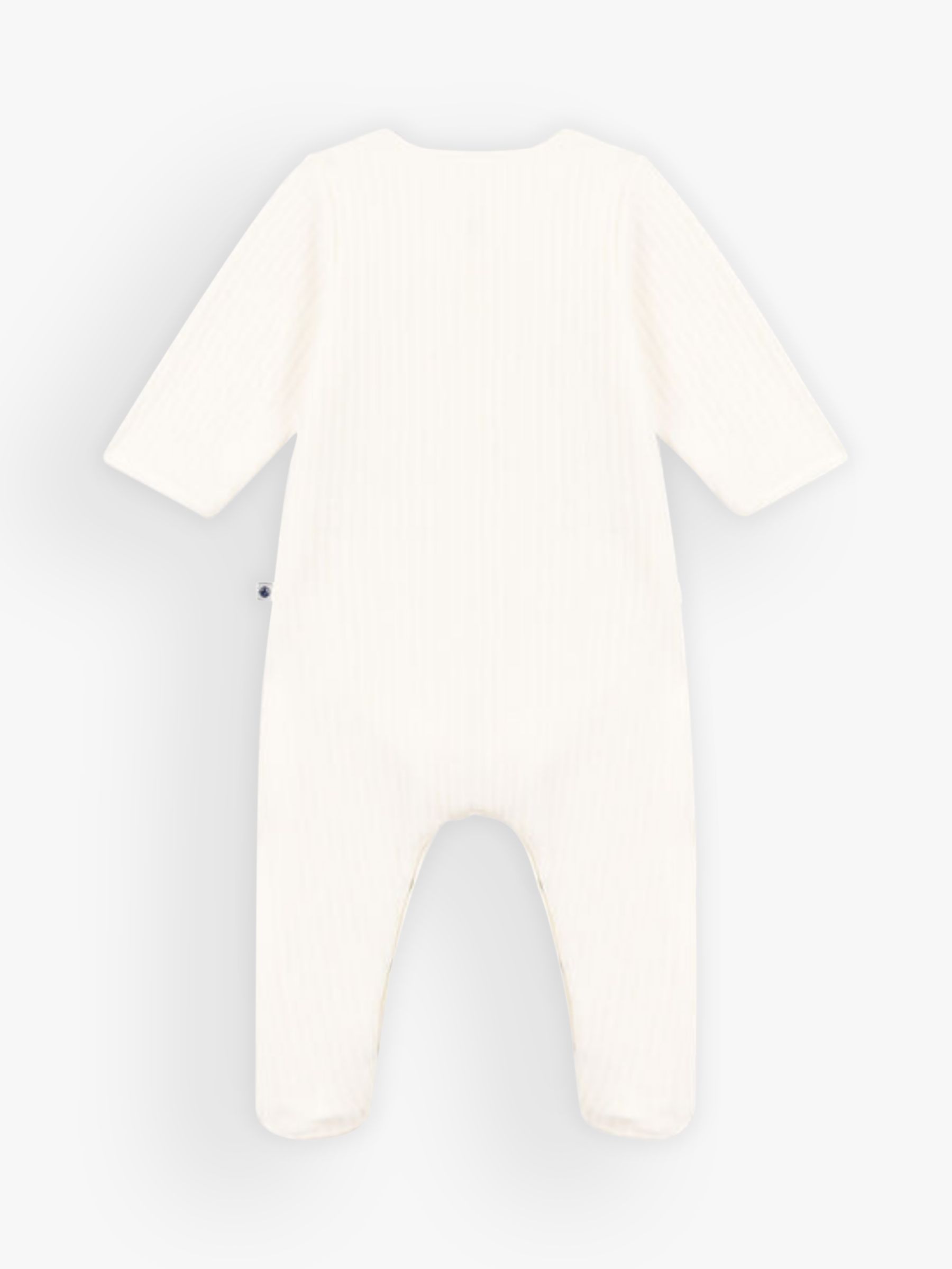 Buy Petit Bateau Baby Cotton Velour Heart Motif Sleepsuit, Marshmallow Online at johnlewis.com