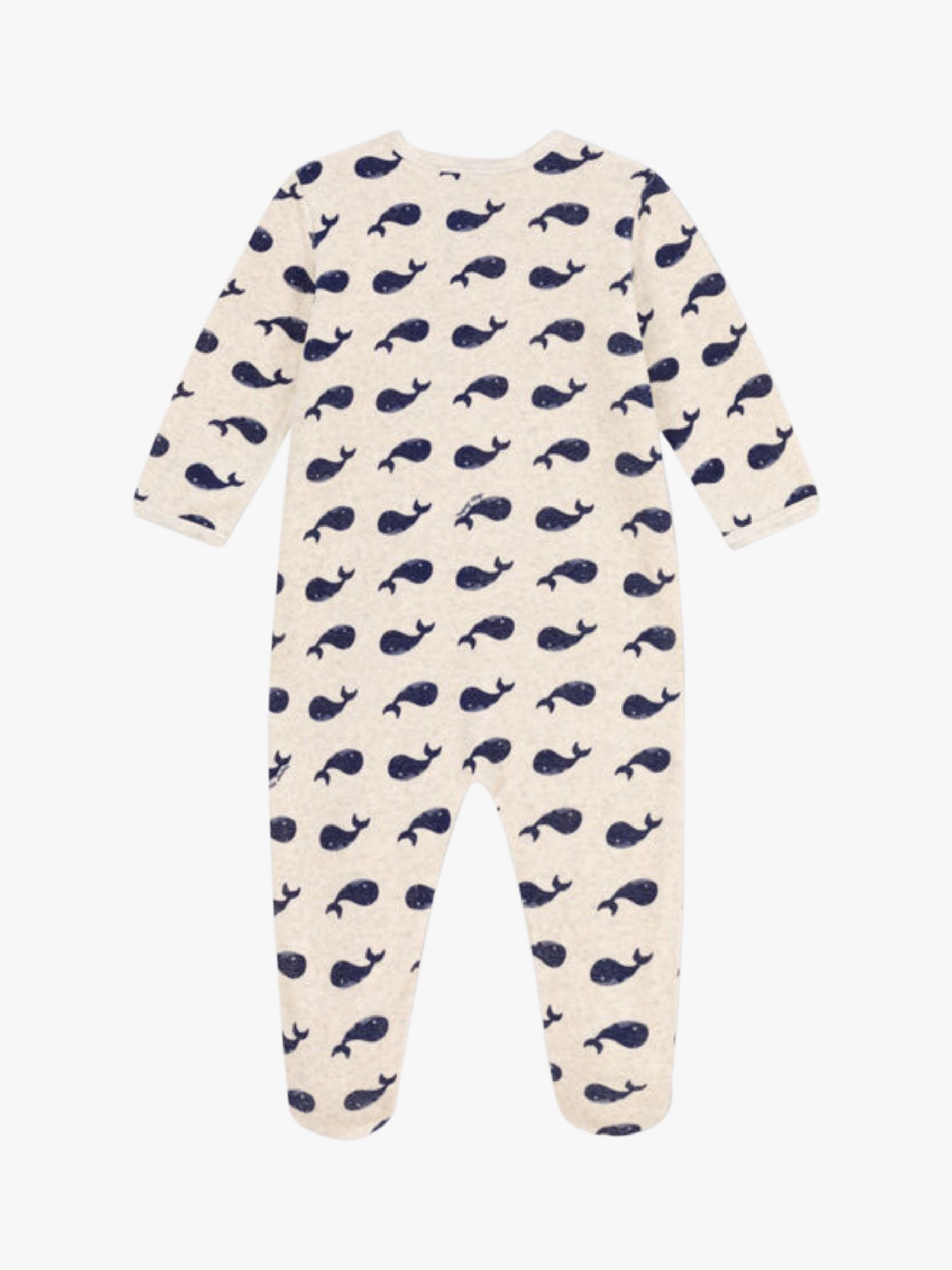 Petit Bateau Baby Whale Sleepsuit, Montelimar/Medieval, 0-1 months