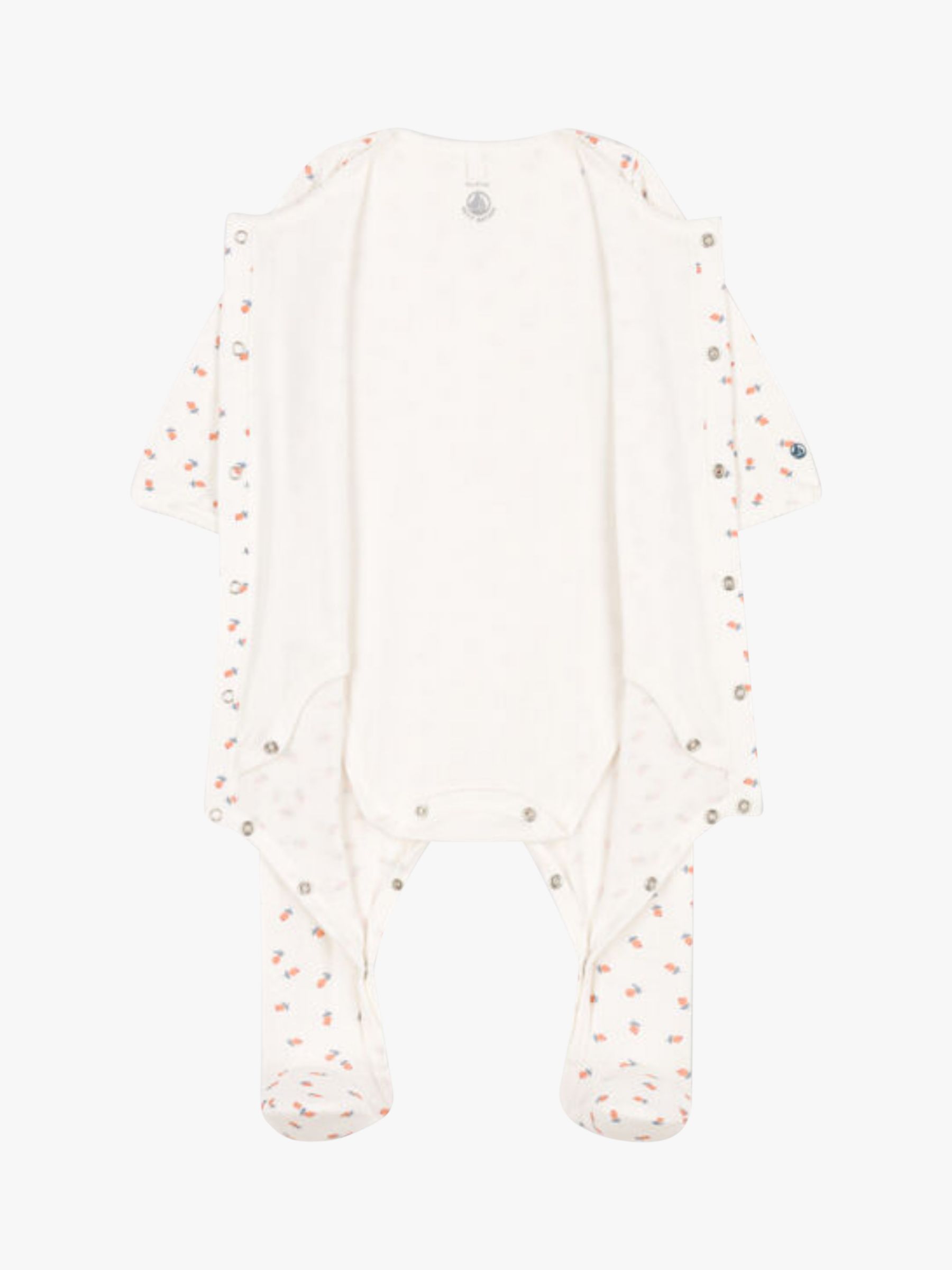Buy Petit Bateau Baby Floral Print Tube Knit Sleepsuit, Marshmallow/Multi Online at johnlewis.com