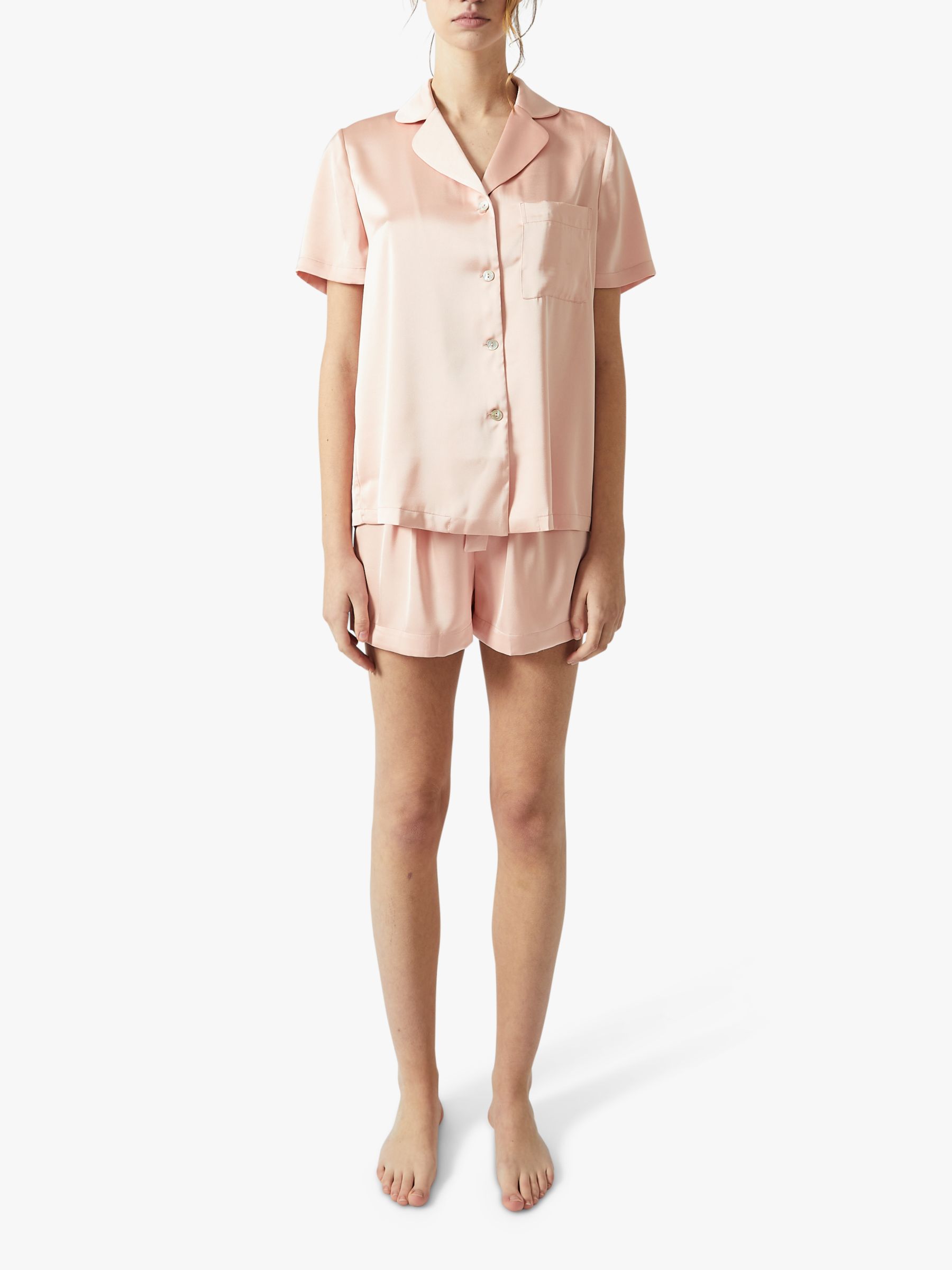 Buy True Decadence Short Satin Pyjama Set, Dusty Pink Online at johnlewis.com