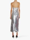 True Decadence Sequin Bandeau Midi Dress, Silver