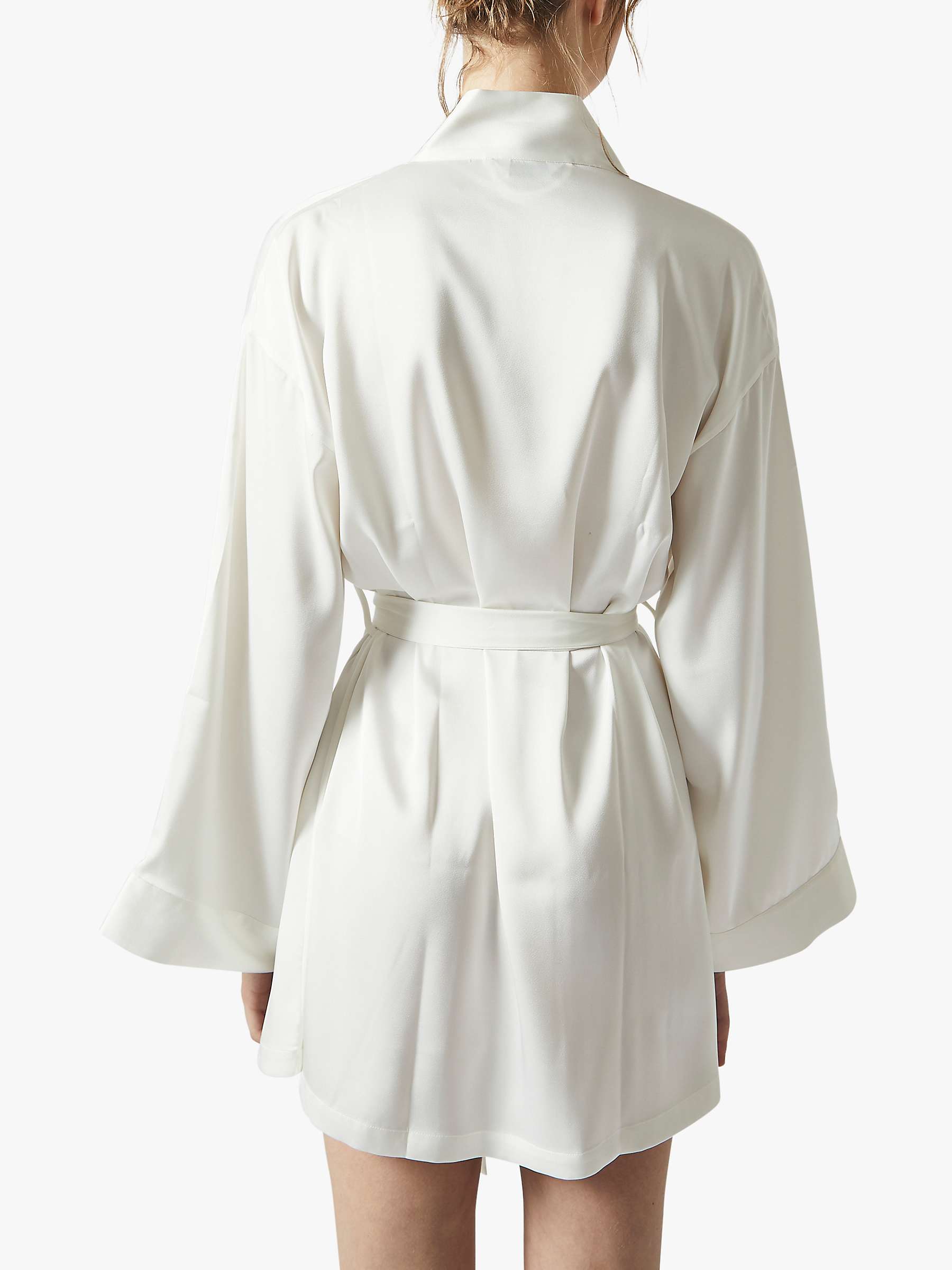 Buy True Decadence Satin Kimono Gown, White Online at johnlewis.com
