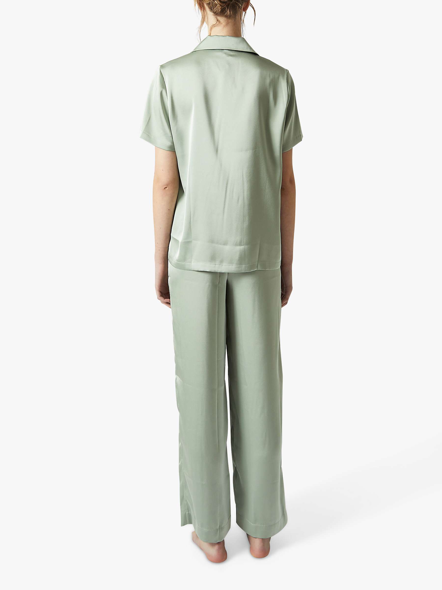 Buy True Decadence Satin Pyjama Set, Sage Green Online at johnlewis.com