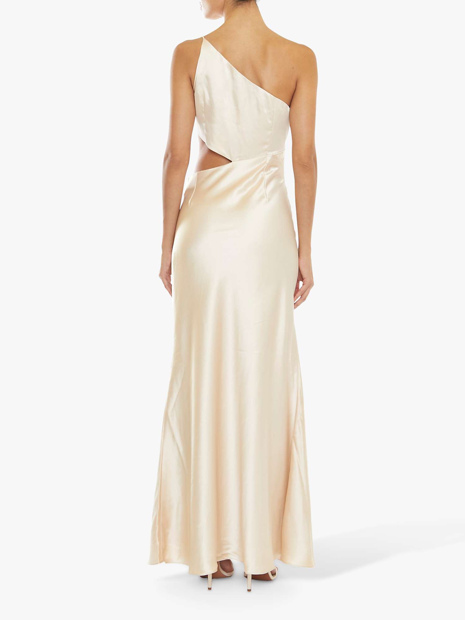 Buy True Decadence Elena Asymmetric Satin Maxi Dress, Pale Stone Online at johnlewis.com