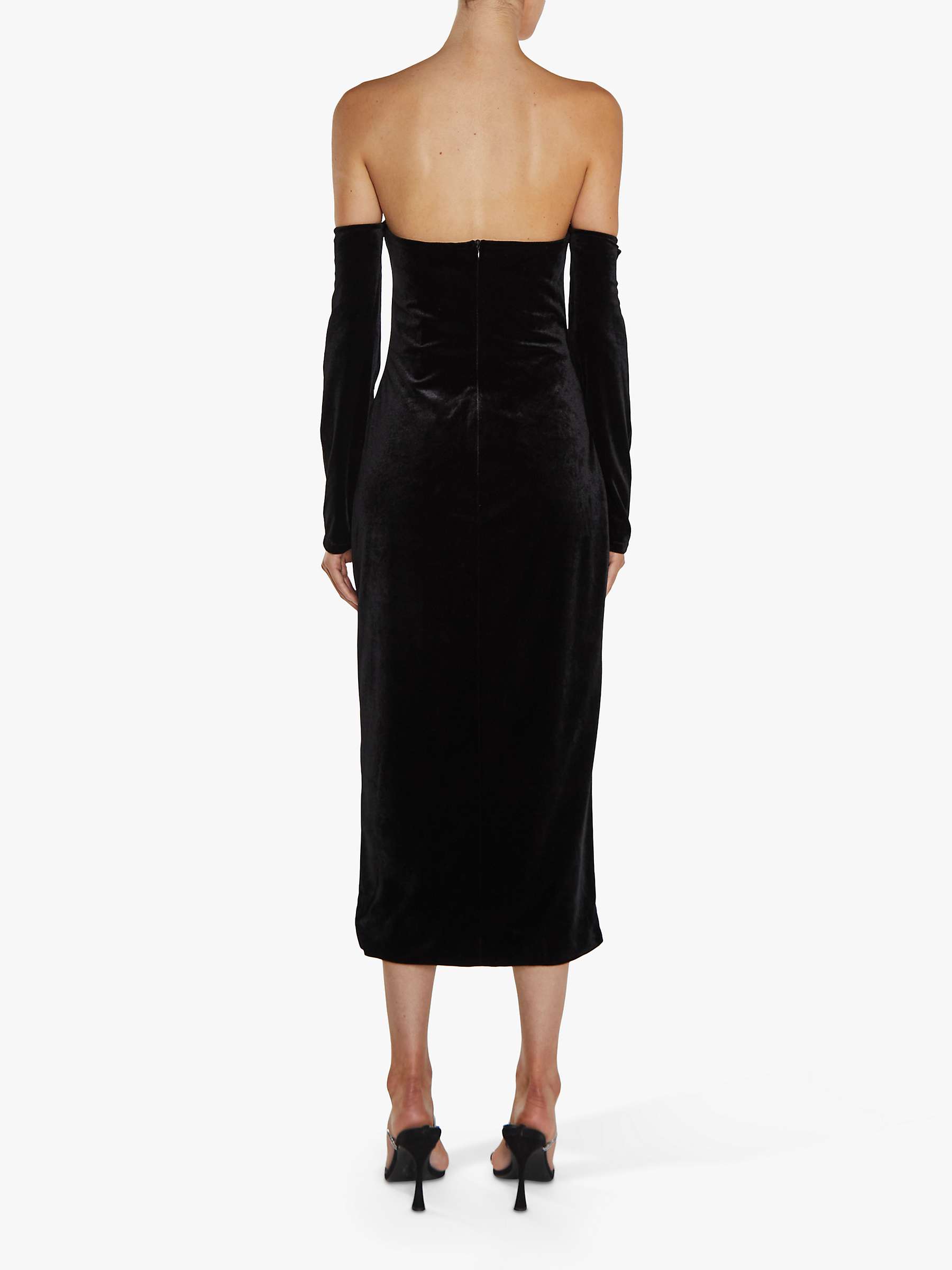 Buy True Decadence Bardot Fitted Midi Dress, Black Online at johnlewis.com