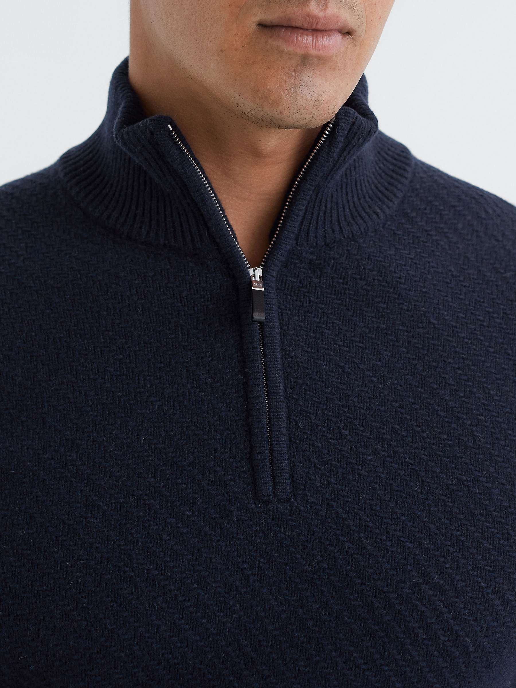 Buy Reiss Tempo Wool Blend Long Sleeve Half Zip Jumper Online at johnlewis.com