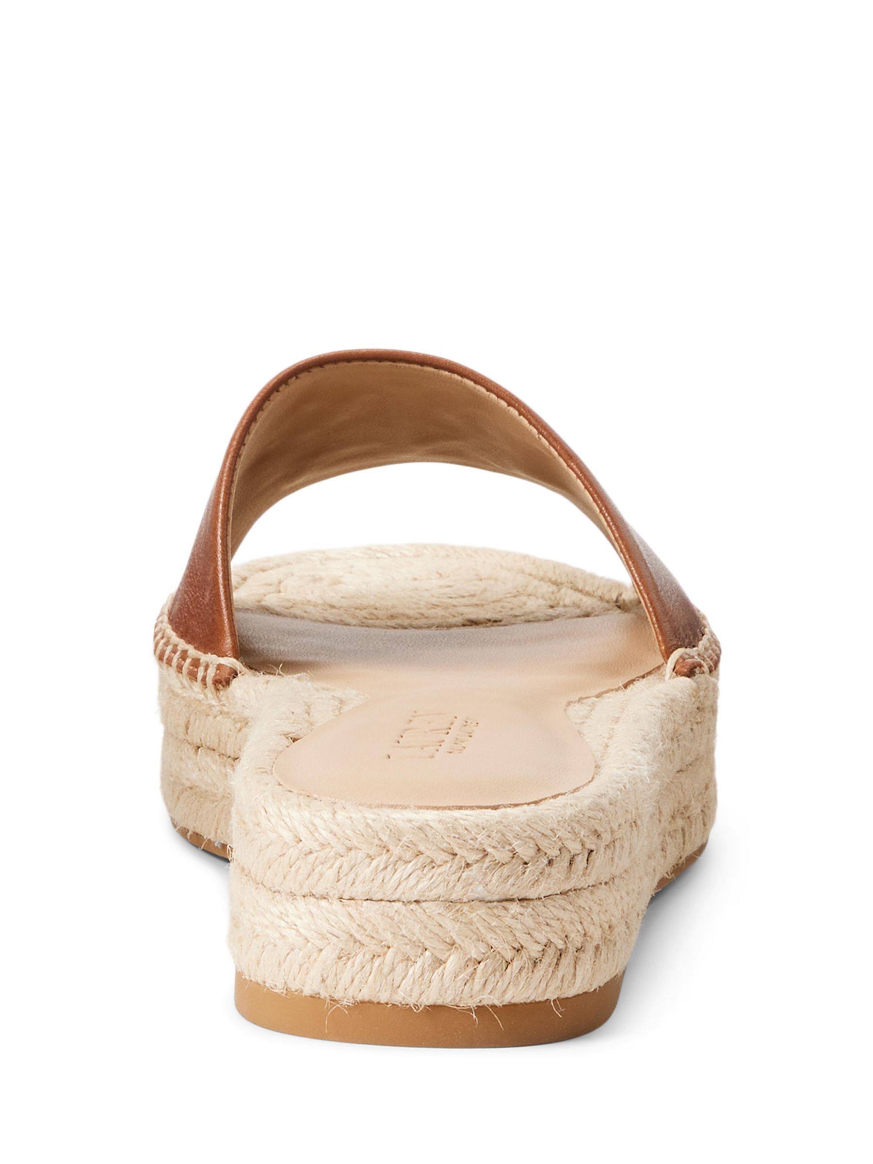 Buy Lauren Ralph Lauren Polly Leather Espadrille Sandals, Tan Online at johnlewis.com