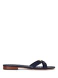 Lauren Ralph Lauren Emmy Leather Slider Sandals, Blue Navy