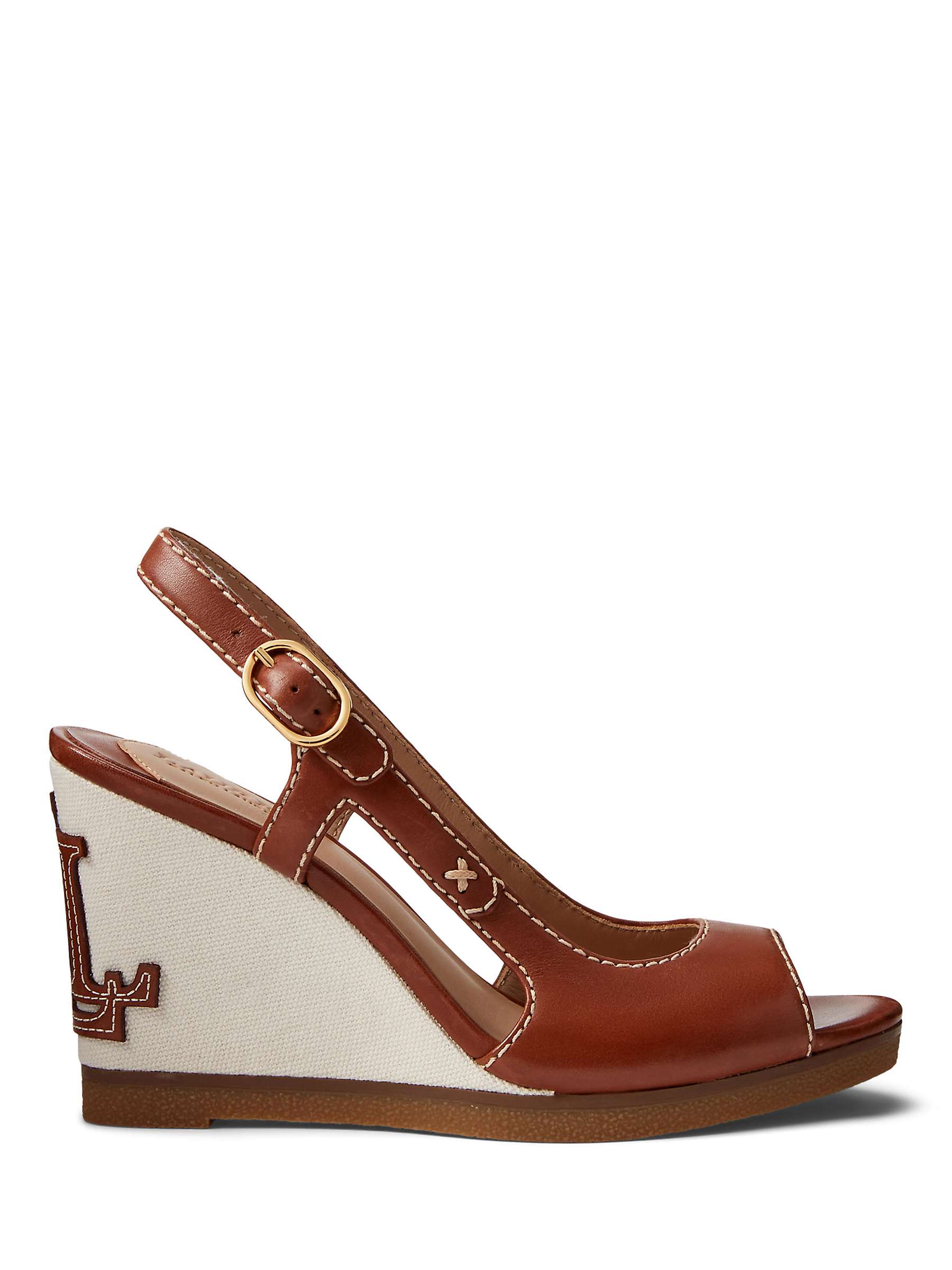 Buy Lauren Ralph Lauren Roni Leather Wedge Sandal Online at johnlewis.com