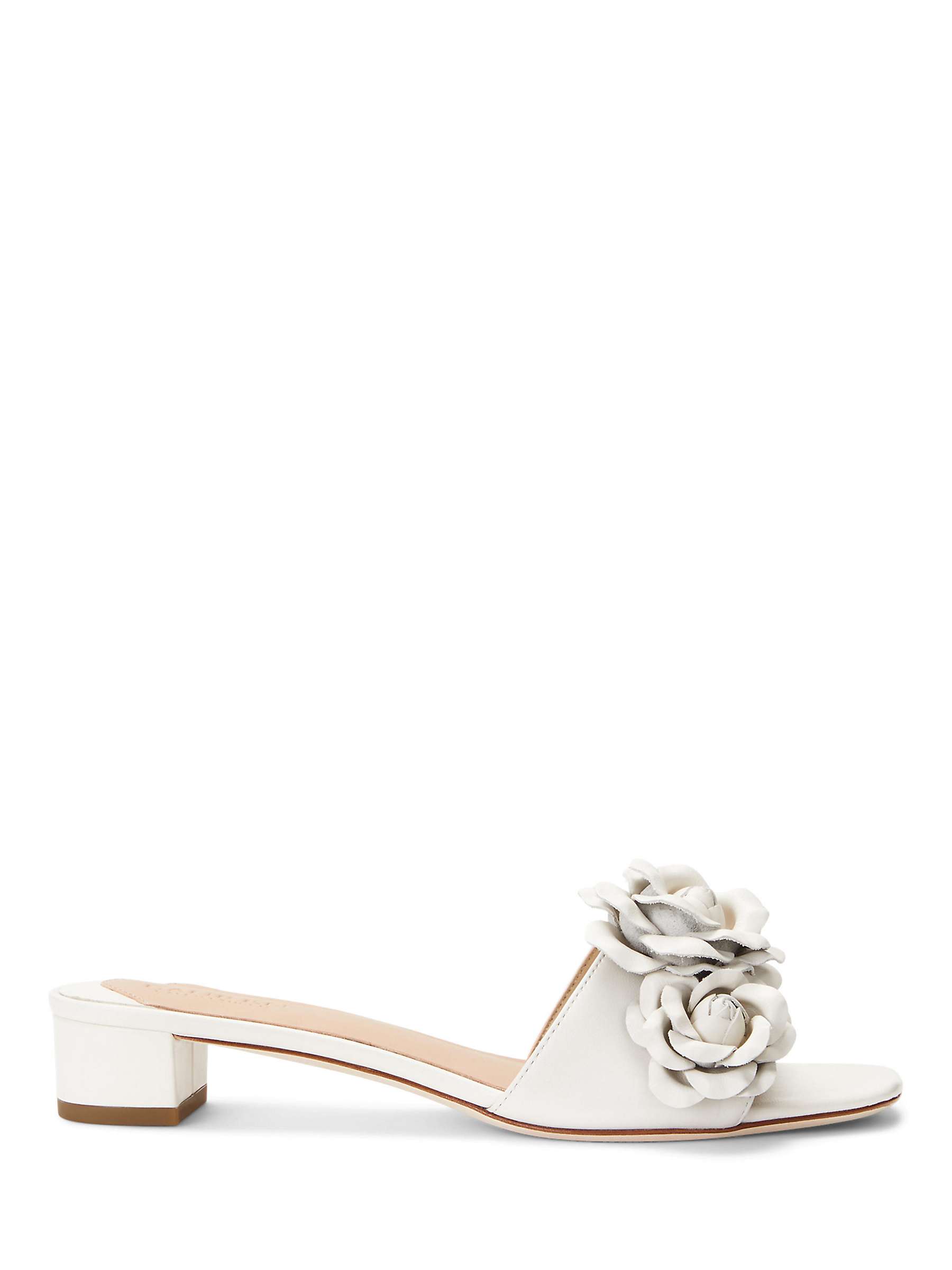 Buy Lauren Ralph Lauren Fay Flower Leather Sandals, White Online at johnlewis.com