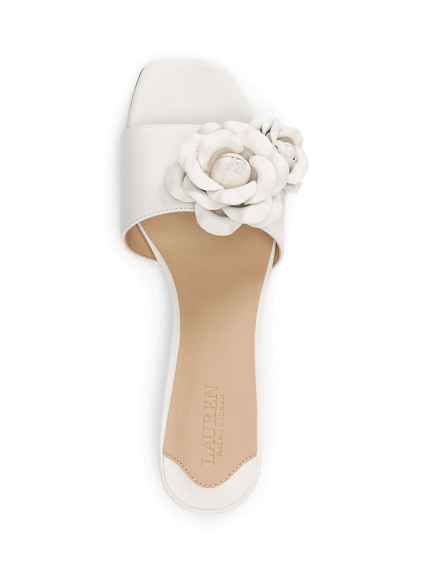 Buy Lauren Ralph Lauren Fay Flower Leather Sandals, White Online at johnlewis.com