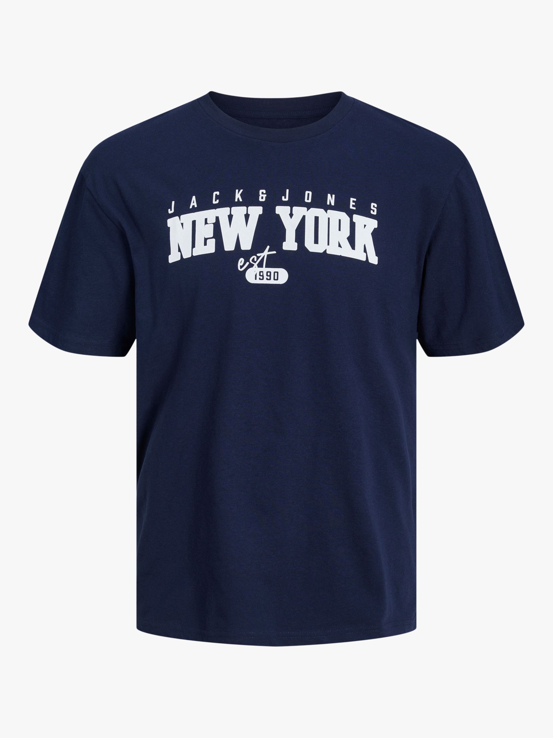 Jack Jones Kids' Cory New York Cotton T-Shirt, Navy, 16 years