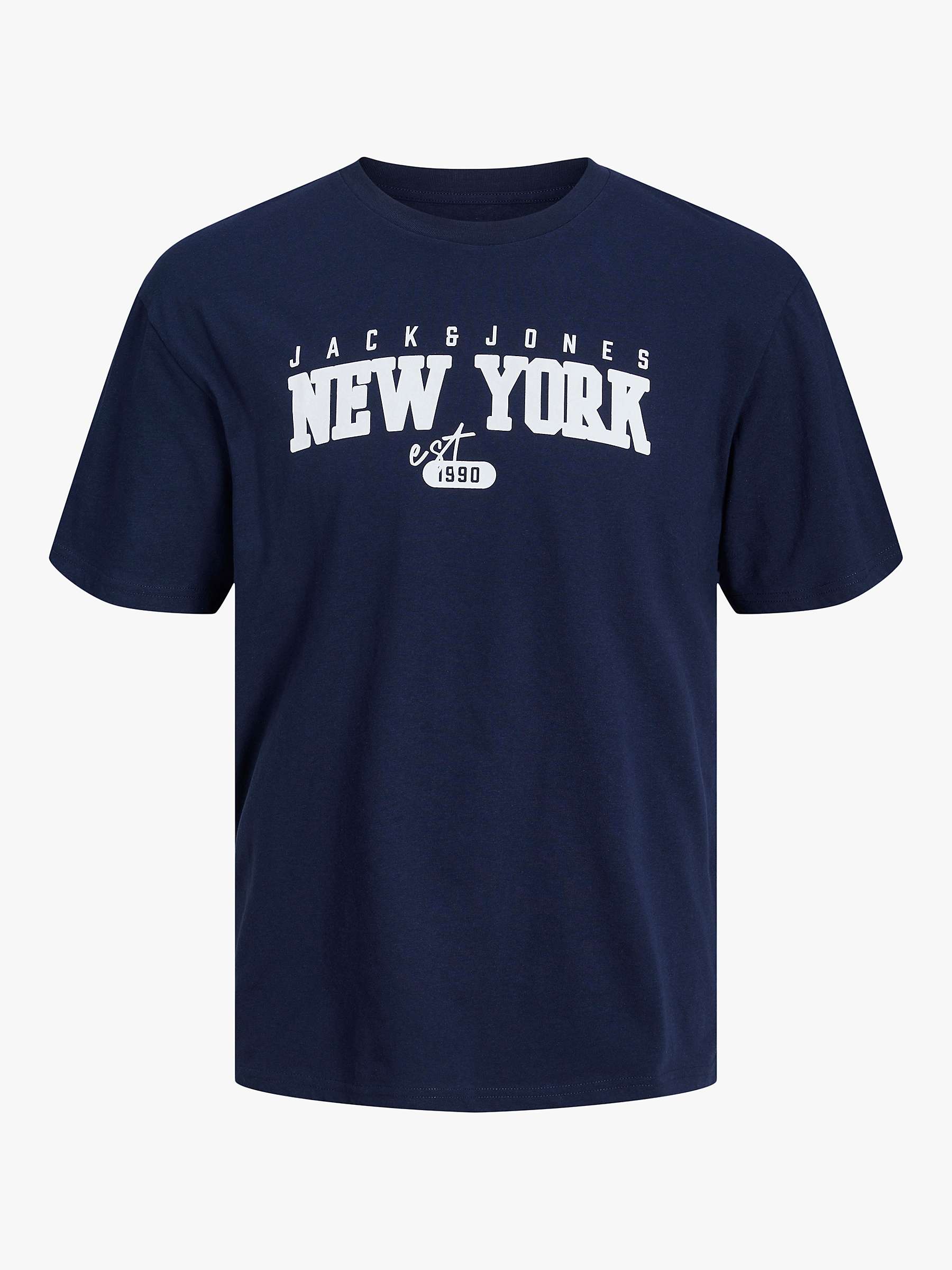Buy Jack Jones Kids' Cory New York Cotton T-Shirt, Navy Online at johnlewis.com