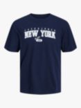 Jack Jones Kids' Cory New York Cotton T-Shirt, Navy, Navy