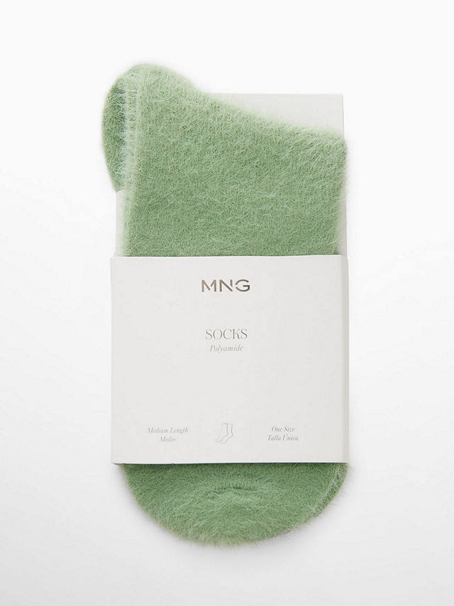 Mango Peluso Ankle Socks, Green