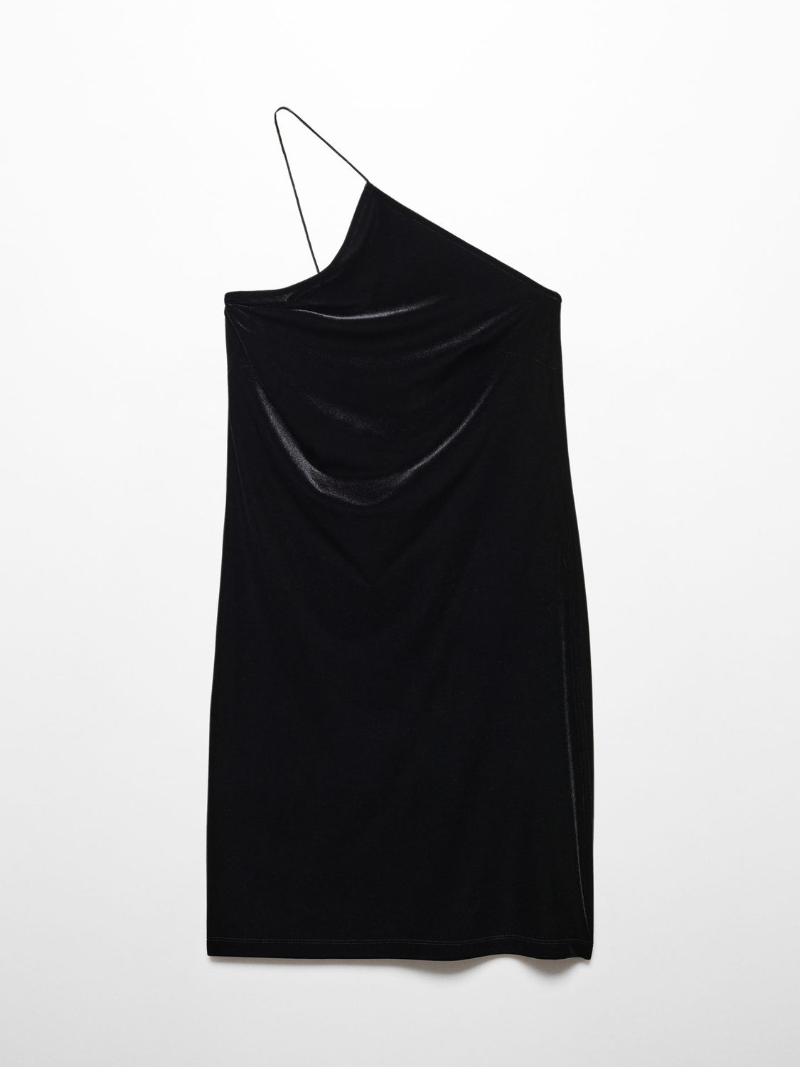 Buy Mango Xasil Asymmetric Velvet Dress, Black Online at johnlewis.com