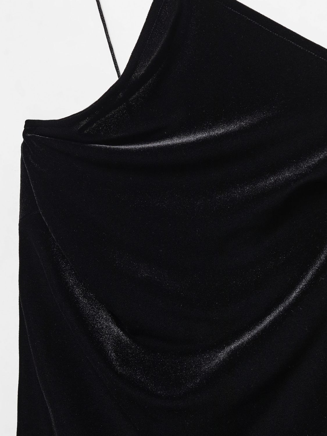 Buy Mango Xasil Asymmetric Velvet Dress, Black Online at johnlewis.com