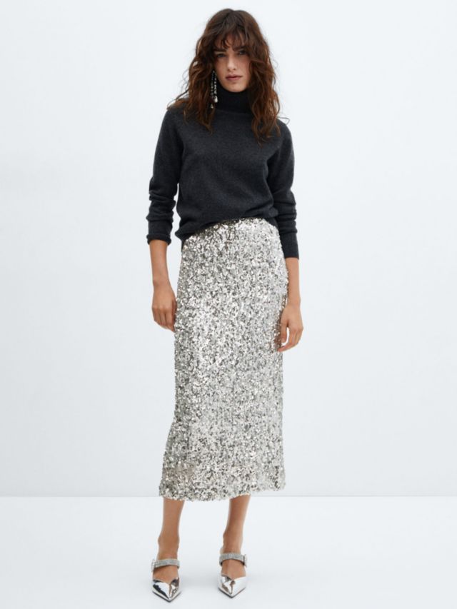 Silver sequin clearance skirt youtube