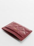 Mango Quark Quilted Logo Cardholder, Dark Red