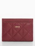 Mango Quark Quilted Logo Cardholder, Dark Red